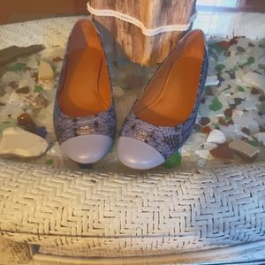 Coach women's blue snake skin flat shoes size 8